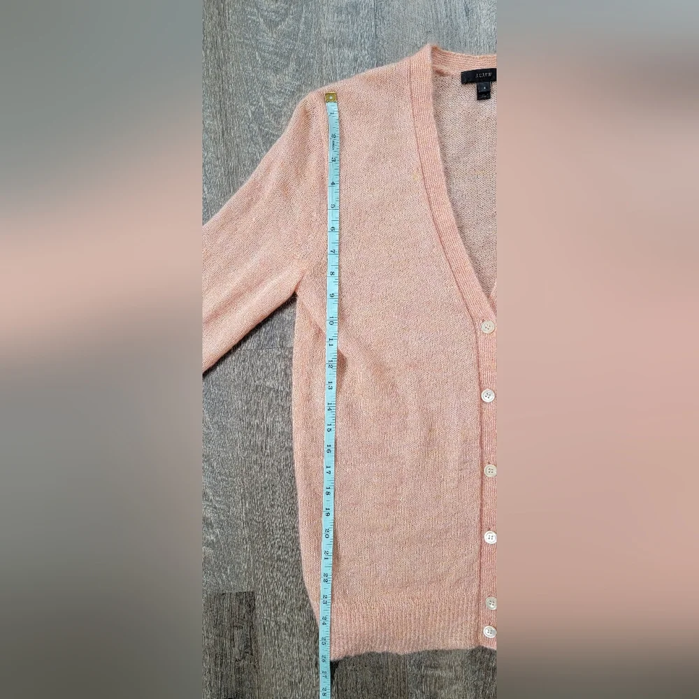 J. Crew Mohair Blend Boyfriend Cardigan Women's S Peach Button Down Long-sleeved - Picture 9 of 13